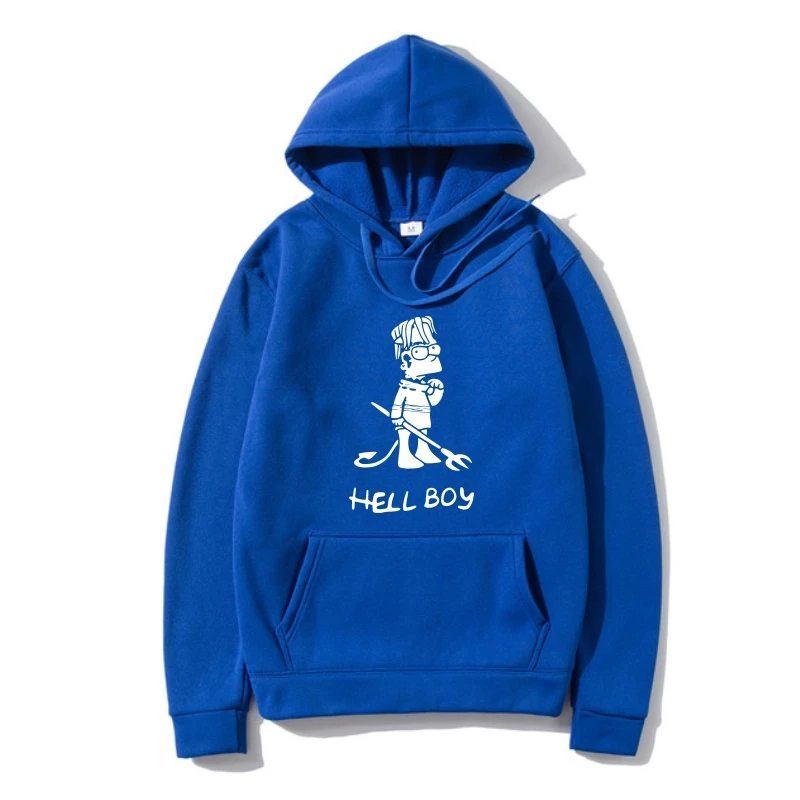 Мода Лето Верхняя одежда Hell Boy Hip Hop Cool Skull Graphic Hoodys Quality US Autumn Ho мужские развлечения повседневная prin Верхняя одежда
