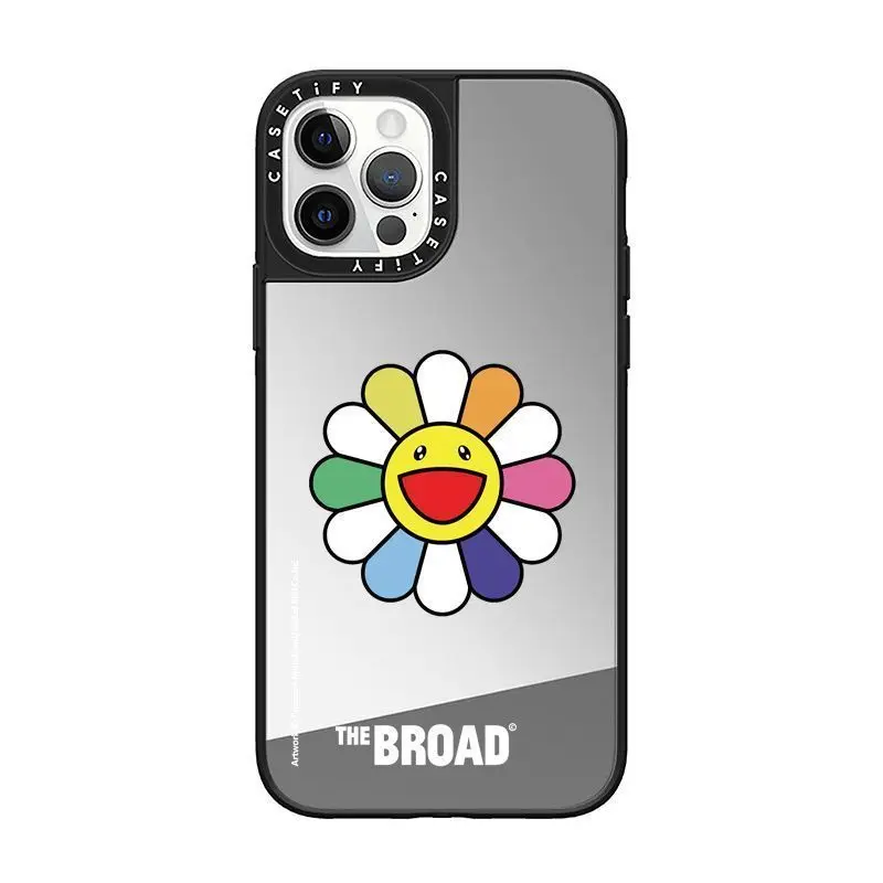 Модный логотип Sunflowers Зеркальный чехол для телефона для iPhone 15 14 13 12 11 Pro Max 7 8 15 Plus X XR XSMax Жесткий акриловый чехол для iPhone