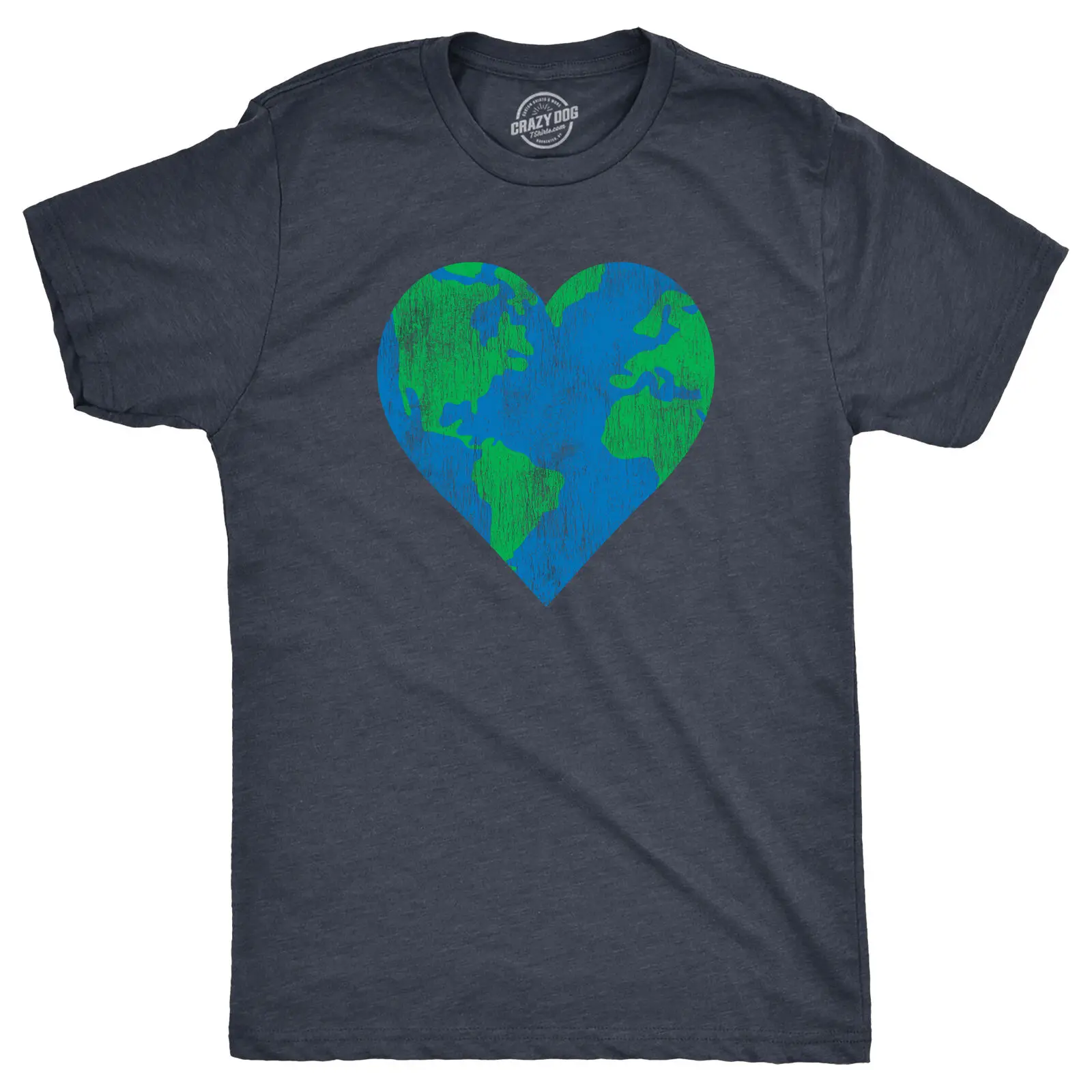 Мужская футболка с сердцем Земли Забавная потрясающая футболка для любителей природы ко Дню Земли для парней