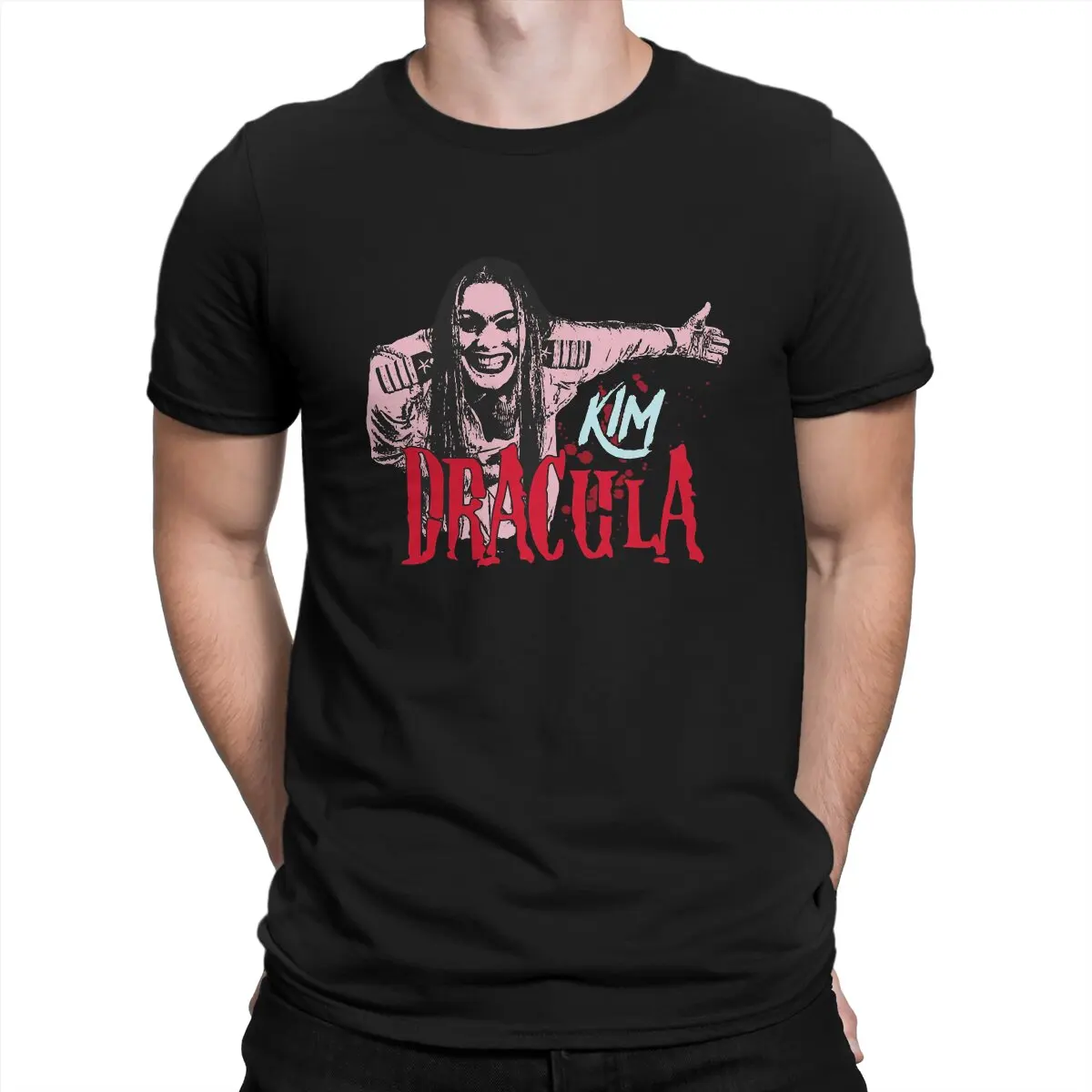 Мужчины Bloodline Футболки Kim Dracula Хлопковые топы Удивительные футболки с коротким рукавом и круглым воротником Оригинальная футболка