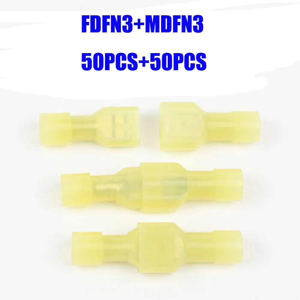 НОВЫЙ FDFN5.5-250 MDFN5.5-250 прозрачный желтый полностью изолированный лопата электрический обжимной разъем горячий