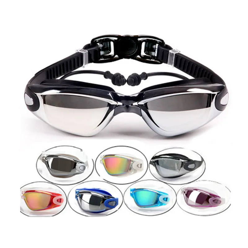Оптические очки для плавания Мужчины Женщины Близорукость Беруши для бассейна Профессиональные водонепроницаемые очки для плавания Рецептурные очки для дайвинга для взрослых