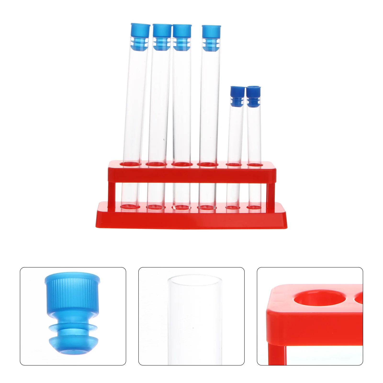 Пластиковые пробирки со штативом для хранения Принадлежности для научных экспериментов (штатив для пробирок + вилка 16*150 (цвет заглушки произвольный)