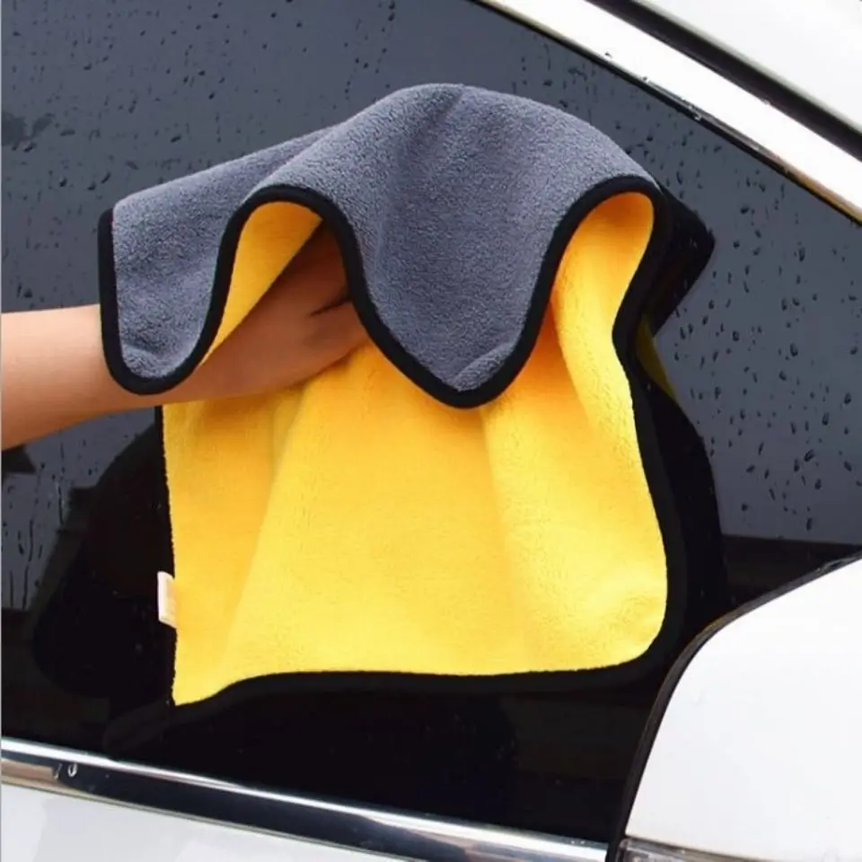 Полотенце для чистки из микрофибры Утолщение мягкой сушильной ткани Мойка кузова автомобиля для Renault Sandero II 2016 Scenic Master Megane