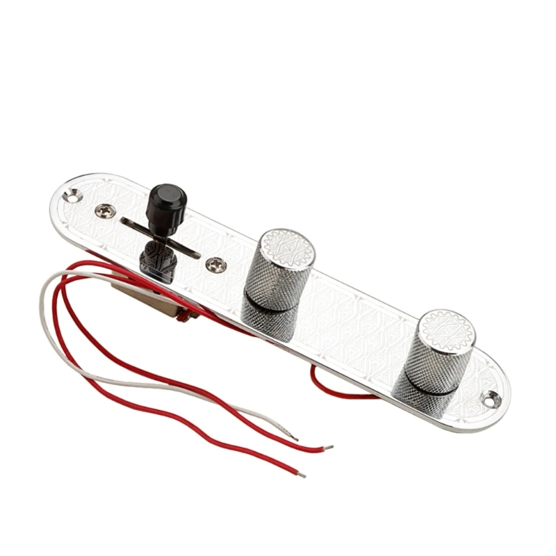 Предварительно смонтированная панель управления гитарой 3-сторонняя контрольная пластина с ручкой для деталей игры на электрогитаре