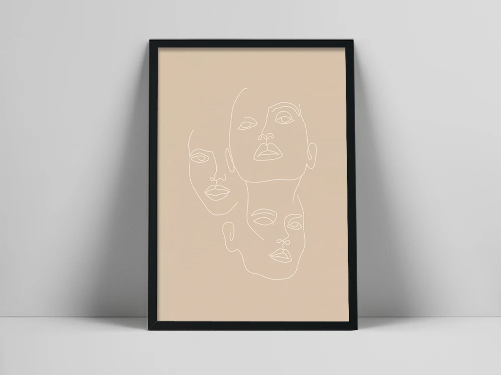 Принт с изображением лица женщины | Женская линейная иллюстрация | Настенная живопись нейтральной линии | Плакат с рисунком женской линии | Санкт-Петербург | СтаромодныйEutral To