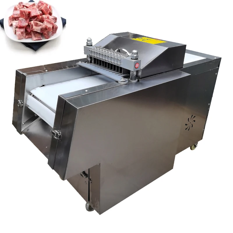 Промышленное оборудование для нарезки кубиками Высокоэффективный слайсер замороженного куриного мяса Машина для нарезки свежей рыбы, говядины и баранины
