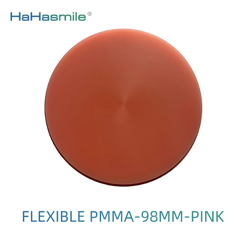 Розовый гибкий ПММА 98 * 14 мм-25 мм для моделирования материалов зуботехнической лаборатории Пустая открытая система Гибкие блоки из ацеталя из ПММА