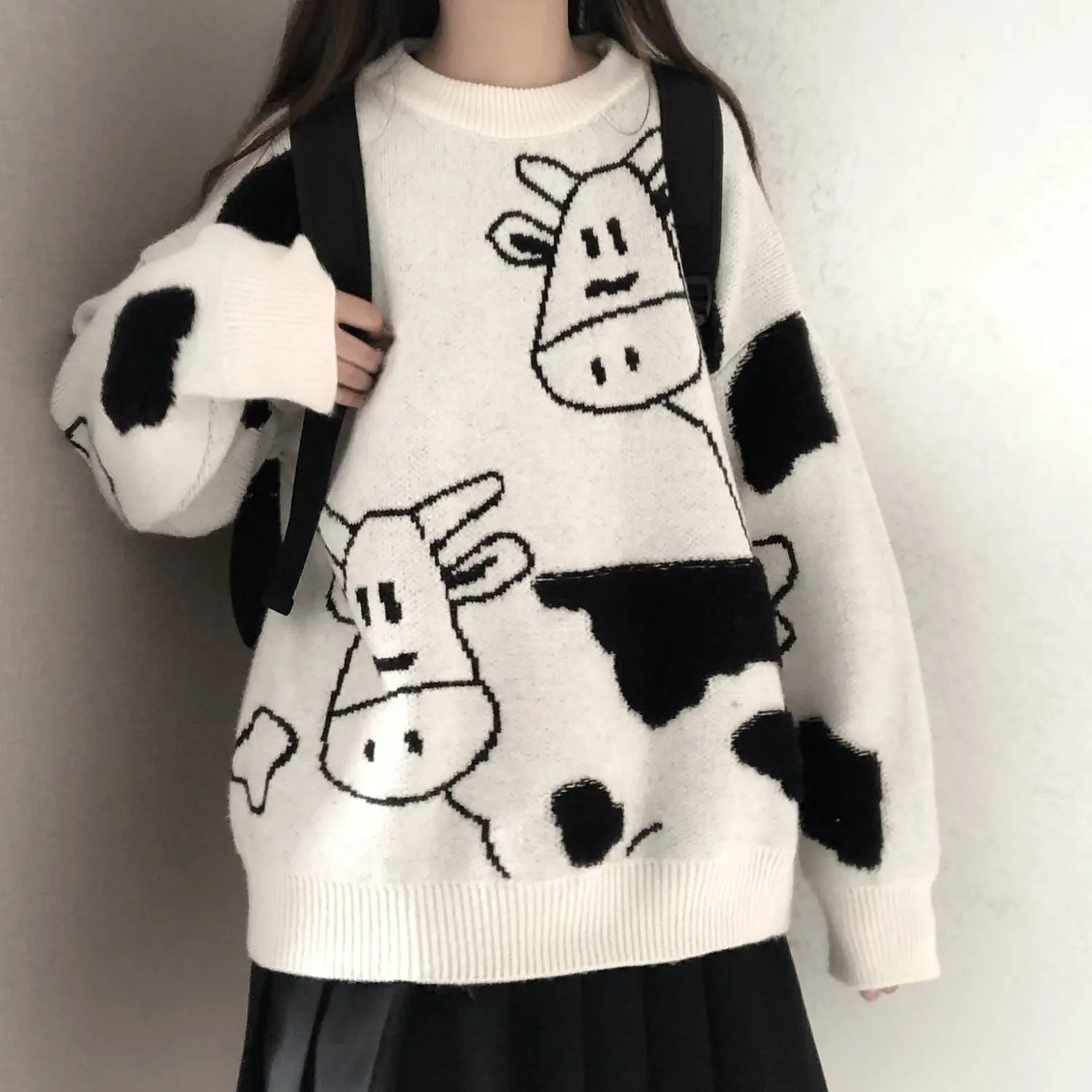 Свитер пуловер осень и зима новый сладкий пуловер свитер студентка Корейская версия свободный дикий свитер пальто тренд 2021