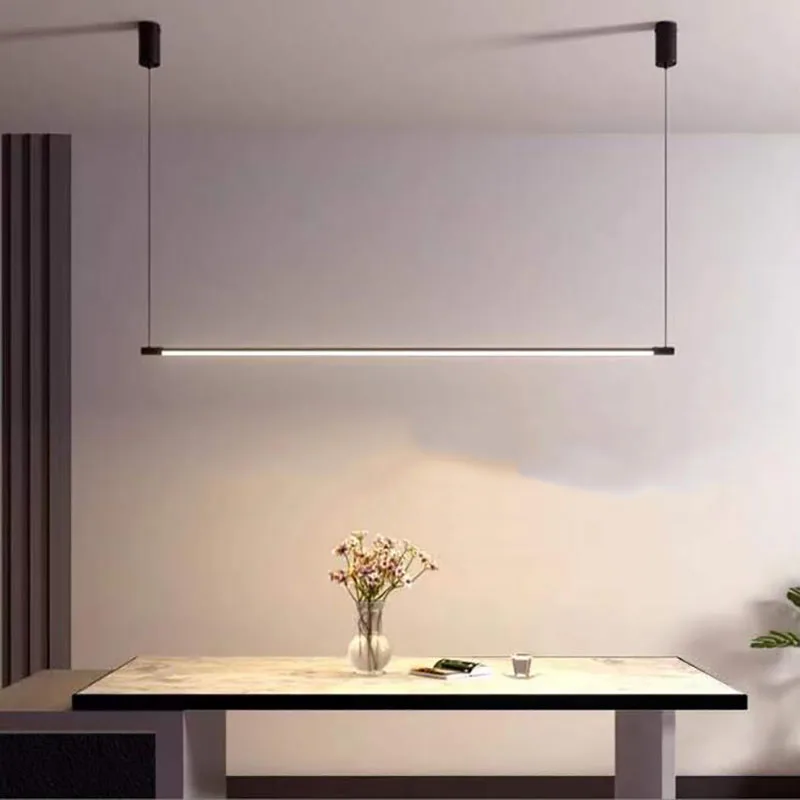  Современные длинные светодиодные люстры для гостиной Обеденный стол Потолочная люстра Кухня Подвесной светильник Лампа внутреннего освещения