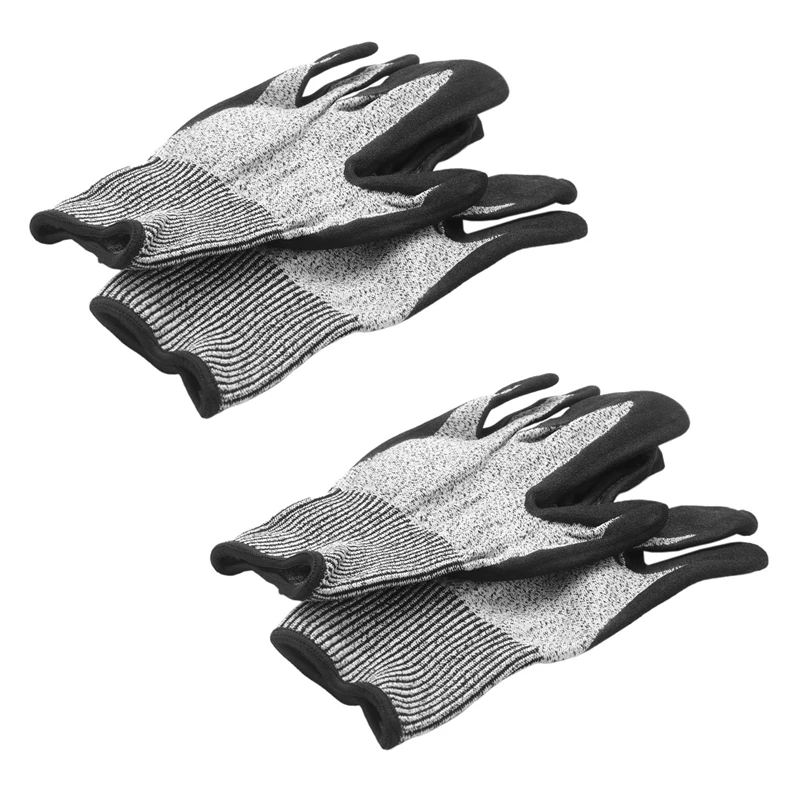  Уровень 5 Перчатки с защитой от порезов 3D Comfort Stretch Fit, прочный нитрил с силовым захватом, Smart Touch, серый 2 пары (L)