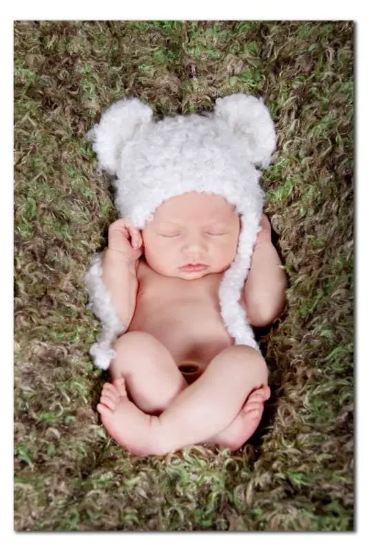 Чепчик новорожденного медведя 0-3 месяца шапочка для новорожденных детская ручная вязание крючком нежно-голубая пушистая шапка-ушанка , реквизит для фотографий новорожденных