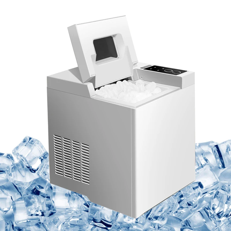  Электрический льдогенератор Коммерческий бытовой магазин чая с молоком Настольный ручной Круглая машина для приготовления кубиков льда Холодильный прибор